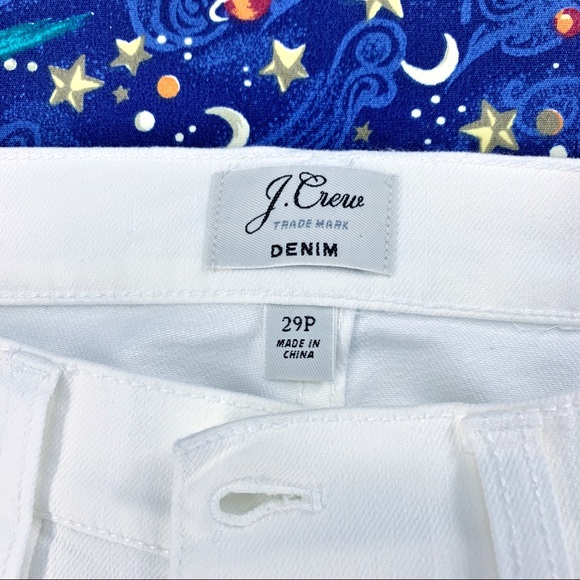 J. Crew Trademark White Jean Skirt, Raw Hem with Fray, Cotton Blend with Stretch - Picture 5 of 9